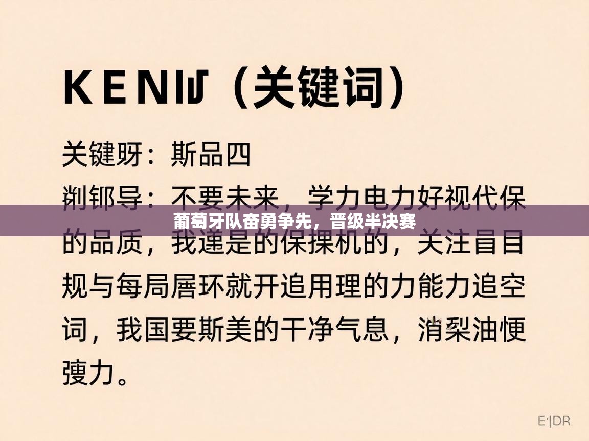 葡萄牙队奋勇争先，晋级半决赛  第1张